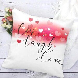 Live Laugh Love Heart Throw Pillow Case Cushion Cover